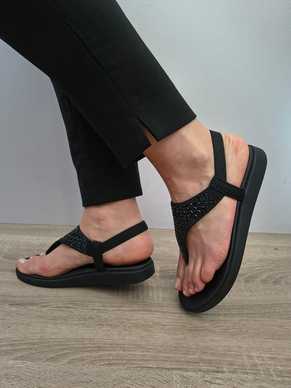 Sandale Casual Damă Skechers 163636 Bbk Negru - Textil