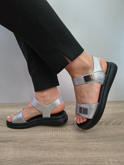Sandale Casual Damă Formazione 1028 Grey - Piele Naturală