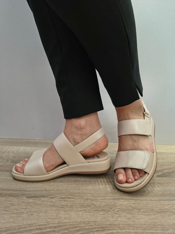 Sandale Casual Damă Caprice 28207-44 140 Crem Perlat - Piele Naturală - imagine 3