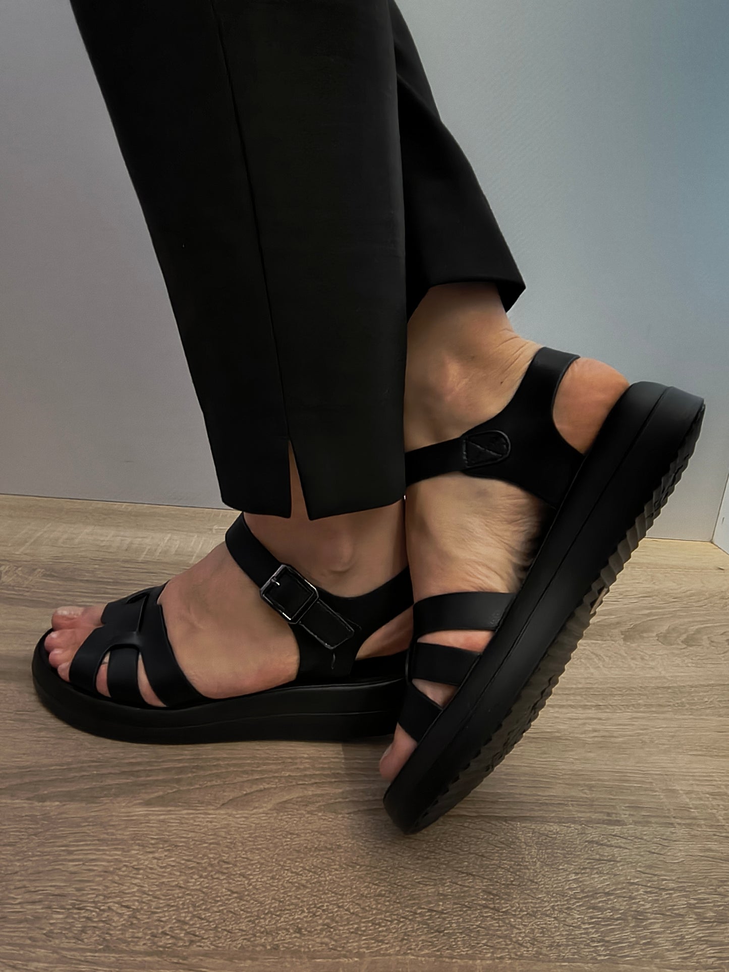 Sandale Casual Damă Formazione 246615T Negru - Piele Naturală
