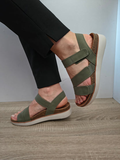 Sandale Casual Damă Skechers 163252 Olv Olive - Piele Ecologică