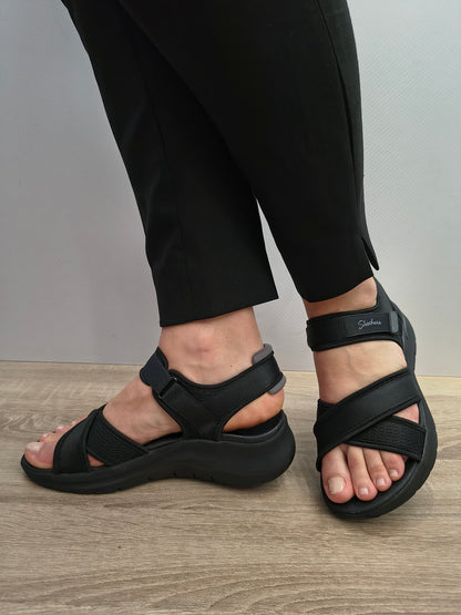 Sandale Casual Damă Skechers 164078 Bkgy Negru - Textil