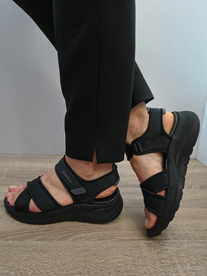 Sandale Casual Damă Skechers 164078 Bkgy Negru - Textil