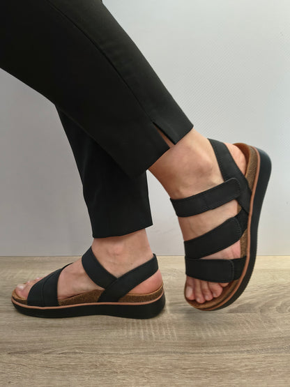 Sandale Casual Damă Skechers 163252 Blk Negru - Piele Ecologică