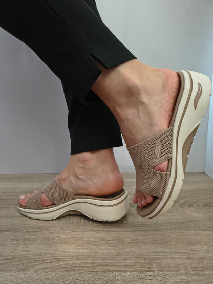 Saboti Casual Damă Skechers 140865 Tan Bej - Textil