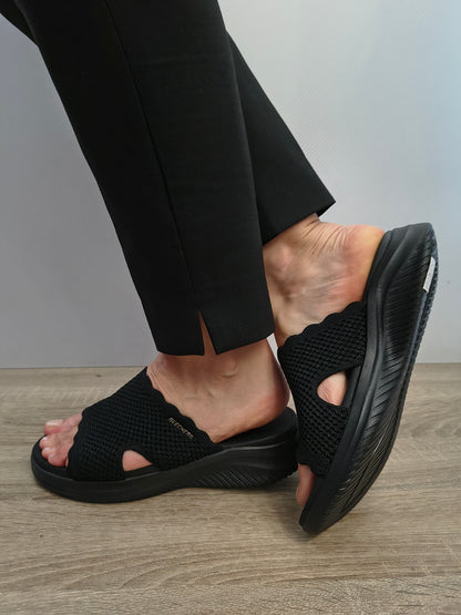Saboti Casual Damă Skechers 164055 Bbk Negru - Textil