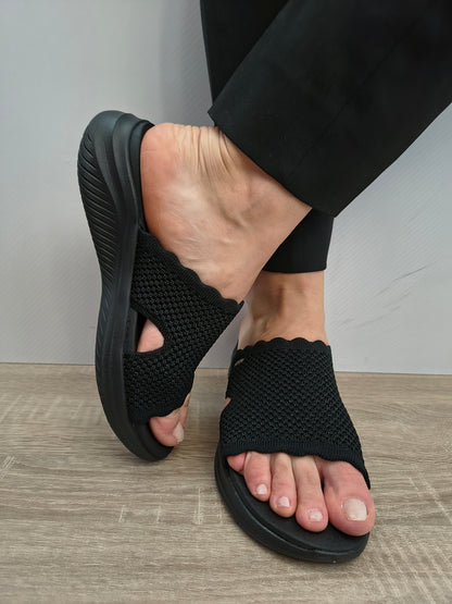 Saboti Casual Damă Skechers 164055 Bbk Negru - Textil