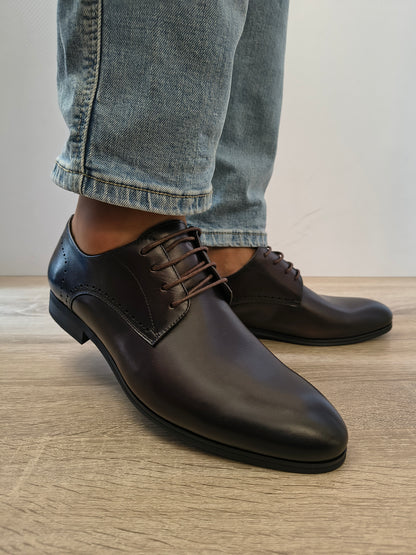 Pantofi Eleganti Bărbați Eldemas F606222-1 Maro Inchis - Piele Naturală