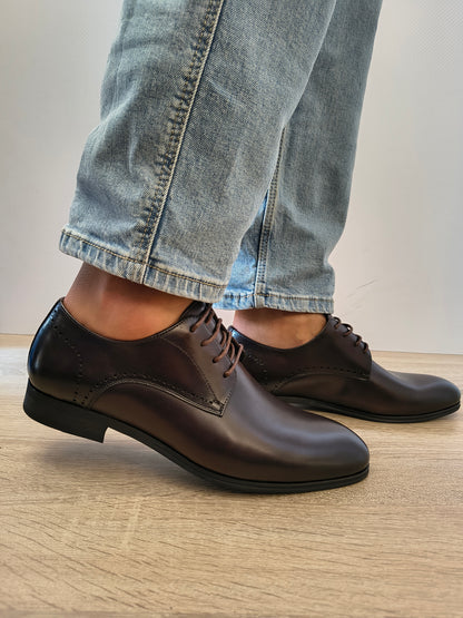 Pantofi Eleganti Bărbați Eldemas F606222-1 Maro Inchis - Piele Naturală