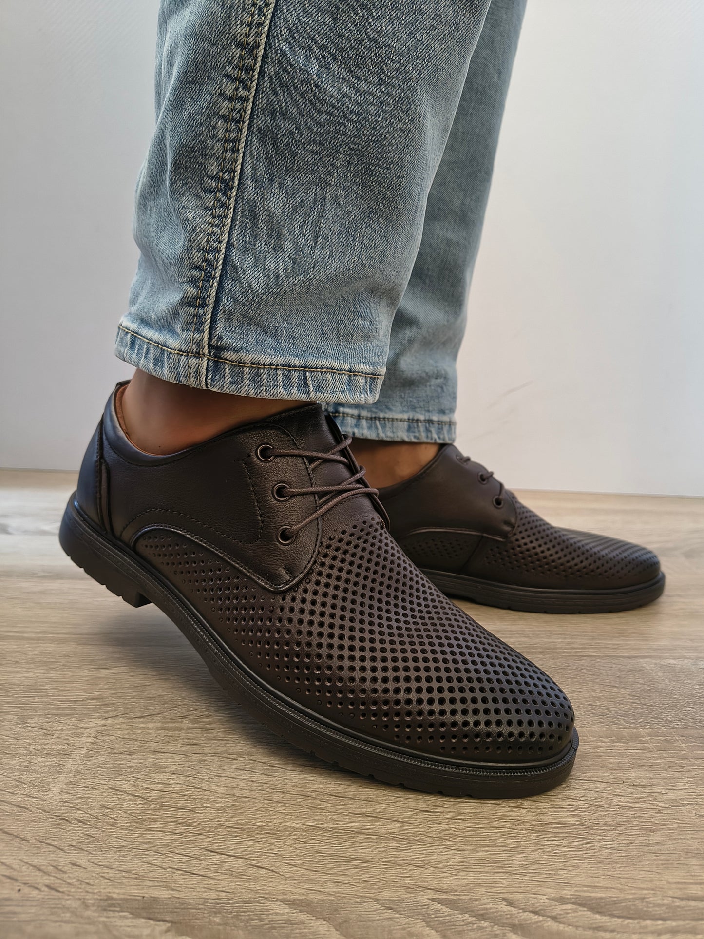 Pantofi Casual Bărbați Mels 230901 Maro Inchis - Piele Naturală