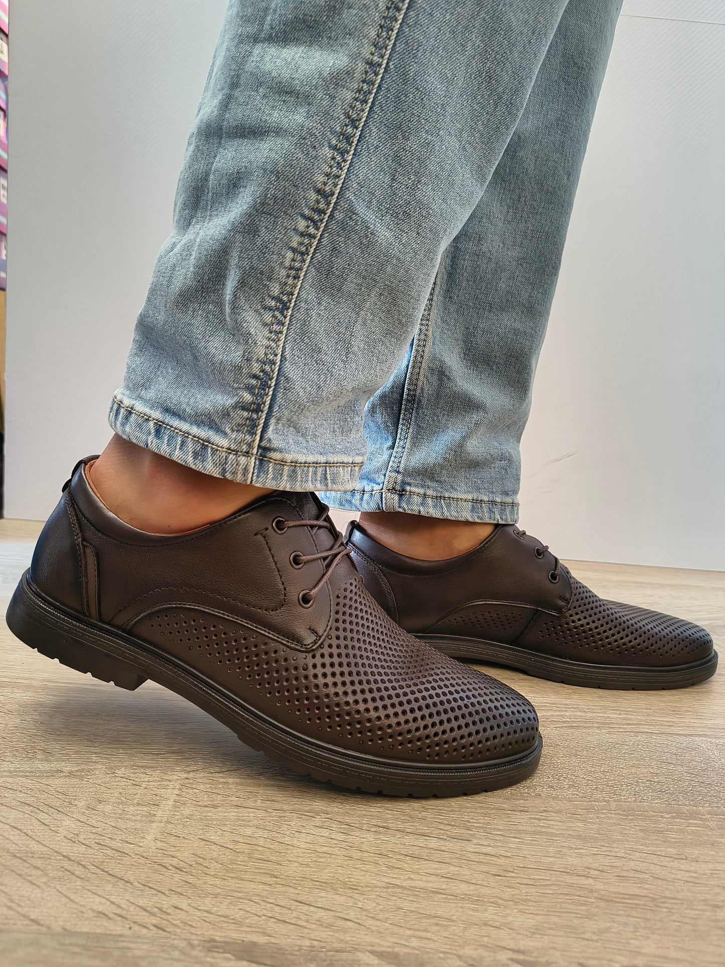 Pantofi Casual Bărbați Mels 230901 Maro Inchis - Piele Naturală