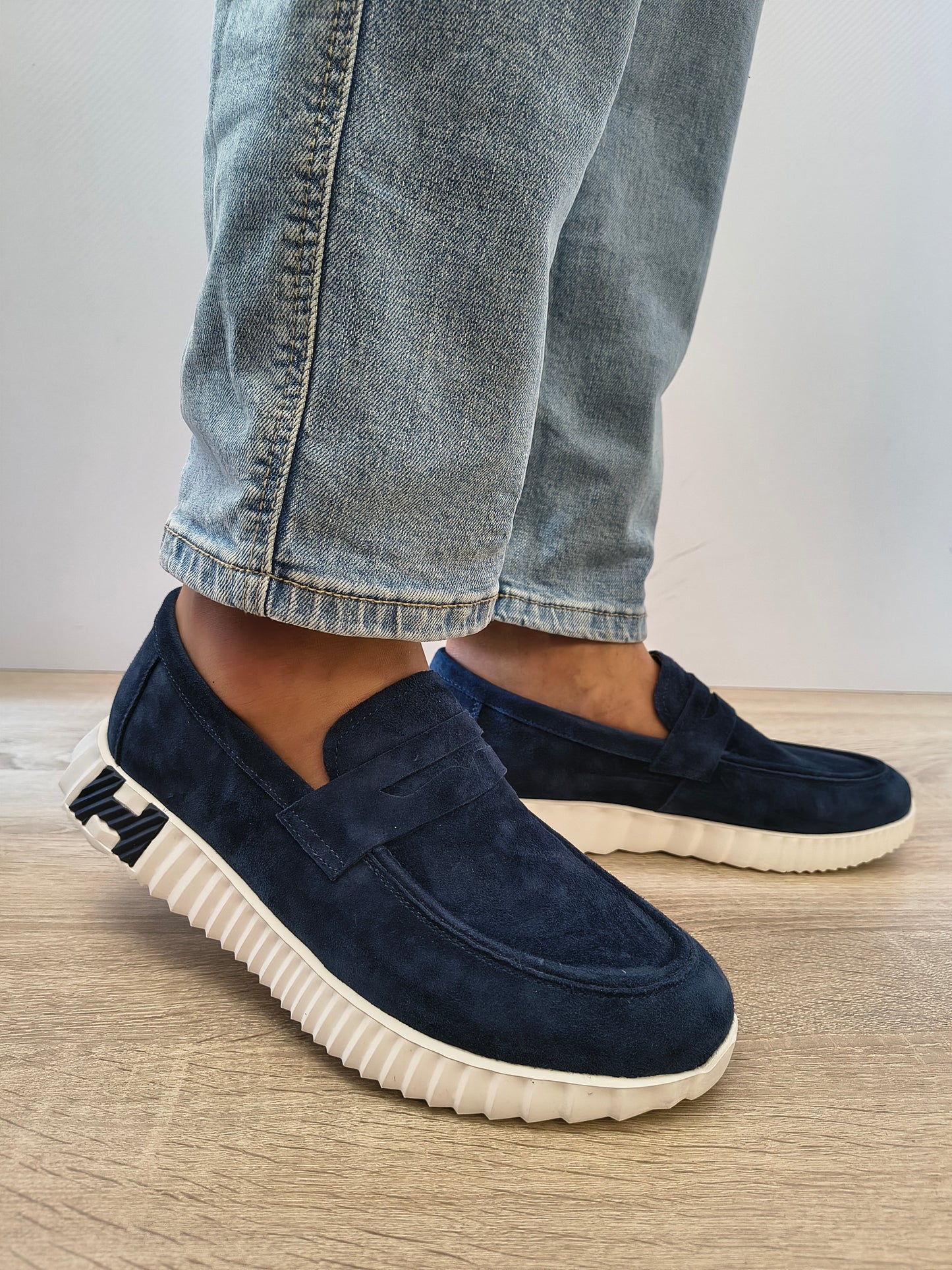 Pantofi Casual Bărbați Franco Gerardo 25860 Bleumarin Velur - Piele Naturală Întoarsă