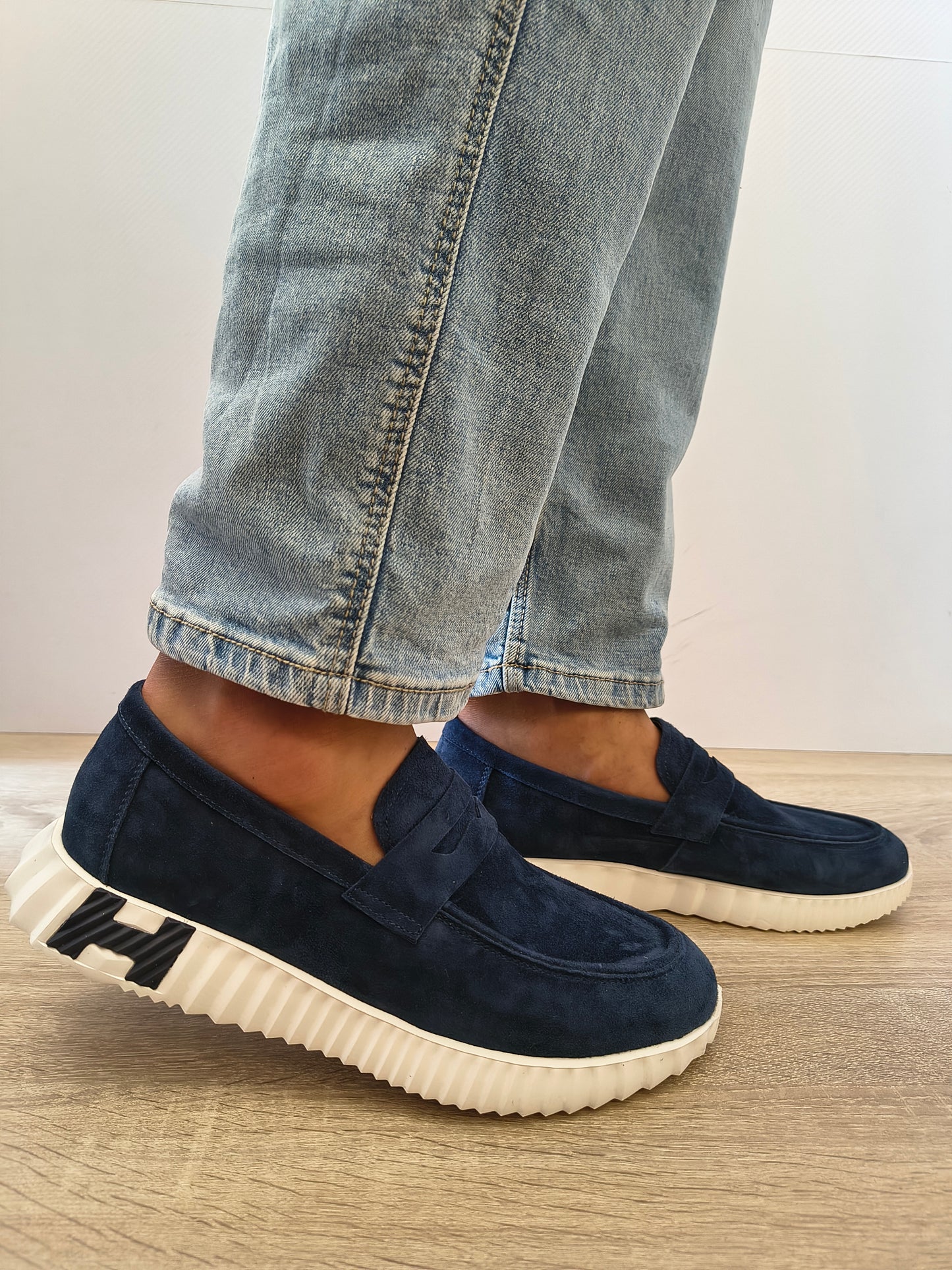 Pantofi Casual Bărbați Franco Gerardo 25860 Bleumarin Velur - Piele Naturală Întoarsă