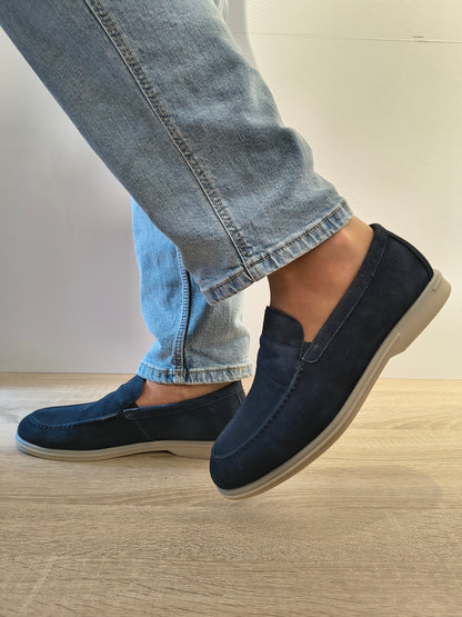 Pantofi Casual Bărbați Eldemas 2-2090-307 Bleumarin Velur - Piele Naturală Întoarsă