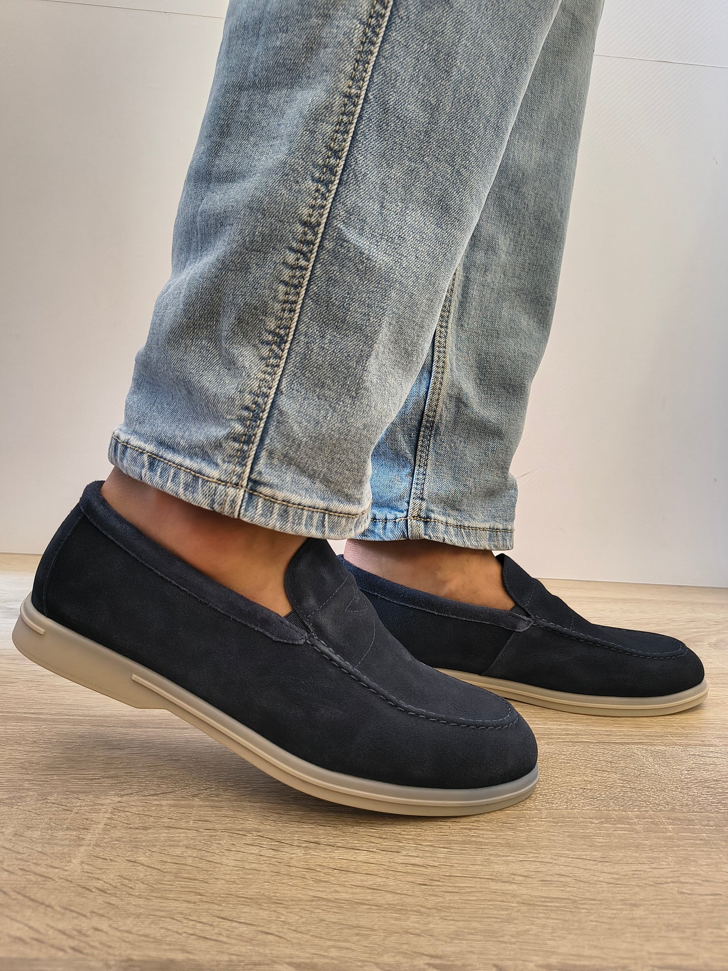 Pantofi Casual Bărbați Eldemas 2-2090-307 Bleumarin Velur - Piele Naturală Întoarsă