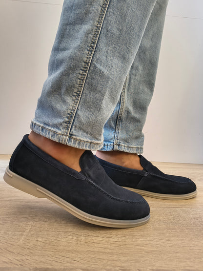 Pantofi Casual Bărbați Eldemas 2-2090-307 Bleumarin Velur - Piele Naturală Întoarsă