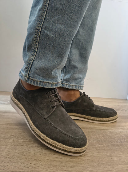 Pantofi Casual Bărbați Eldemas 3-1086-01 Gri Velur - Piele Naturală Întoarsă