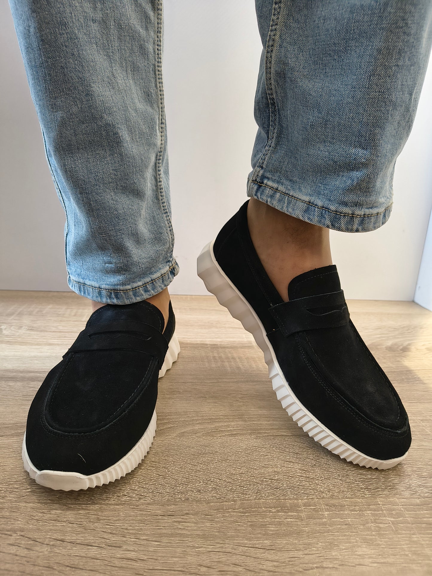 Pantofi Casual Bărbați Franco Gerardo 25860 Negru Velur - Piele Naturală Întoarsă