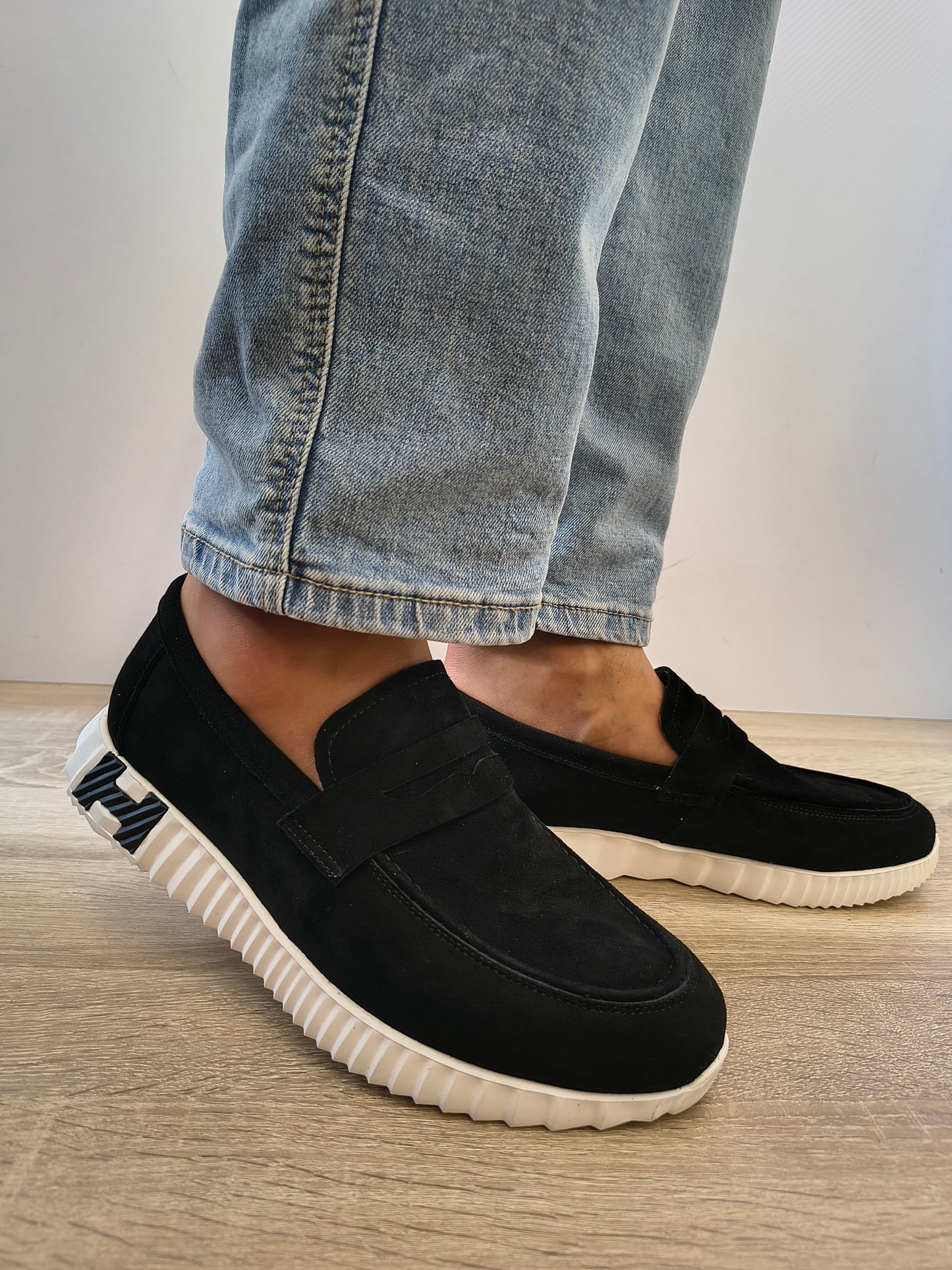 Pantofi Casual Bărbați Franco Gerardo 25860 Negru Velur - Piele Naturală Întoarsă