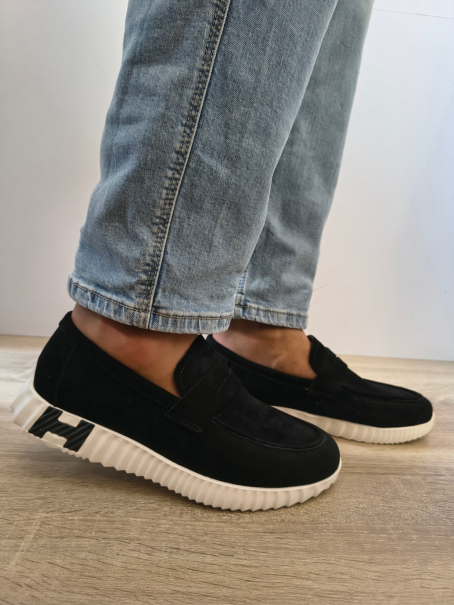 Pantofi Casual Bărbați Franco Gerardo 25860 Negru Velur - Piele Naturală Întoarsă