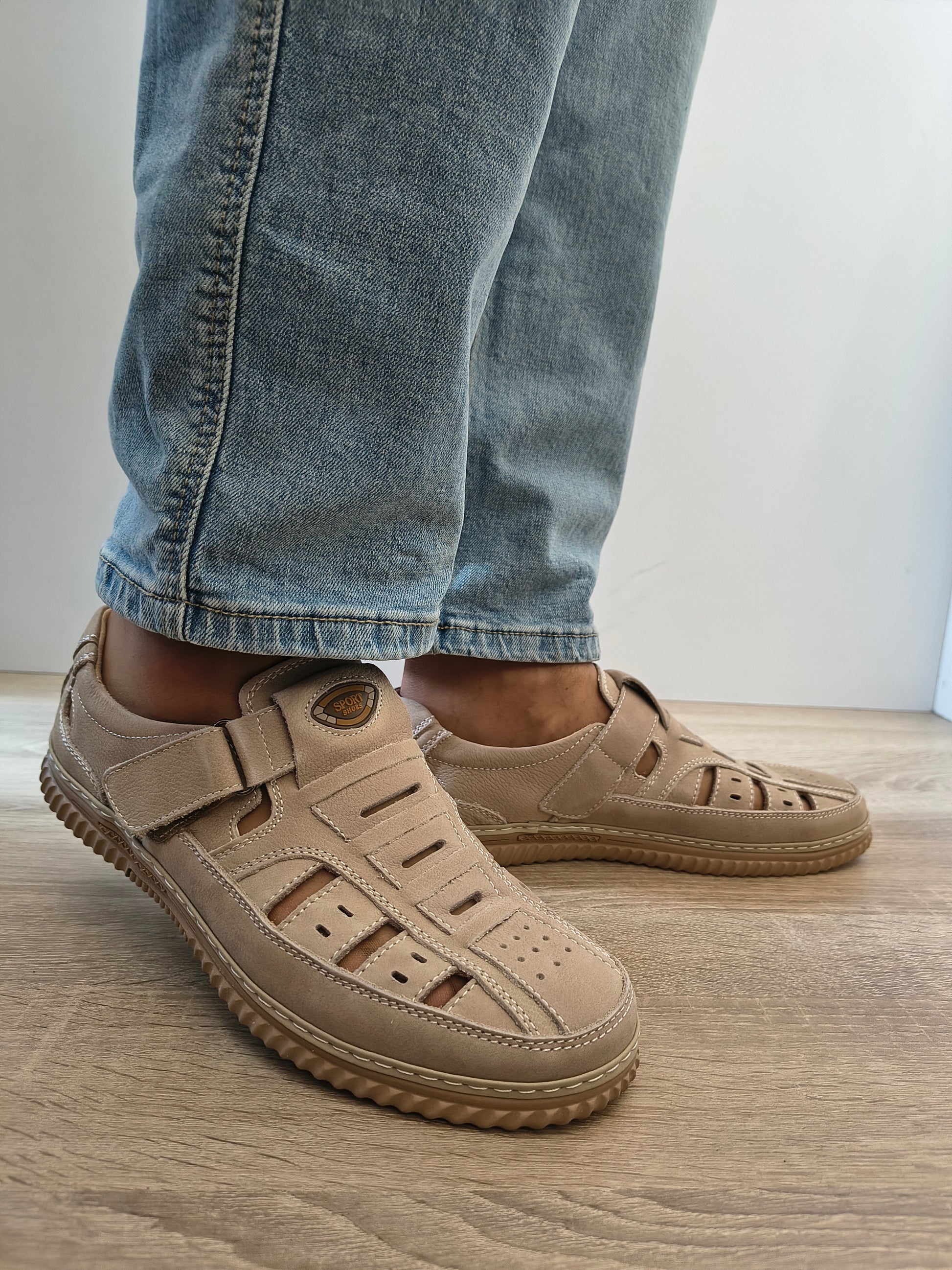 PANTOFI PERFORATI BARBATI OTTER 80008B 03-2 BEJ APRICOT