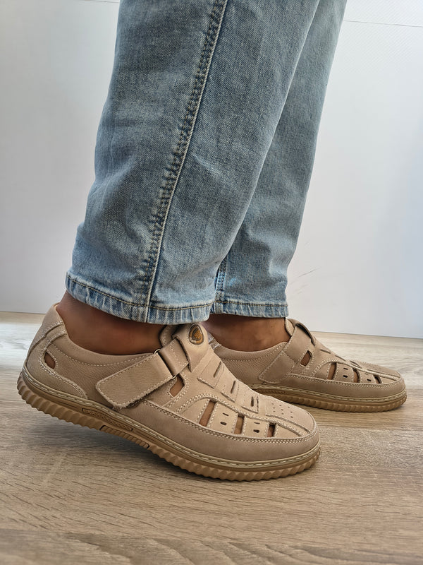 PANTOFI PERFORATI BARBATI OTTER 80008B 03-2 BEJ APRICOT