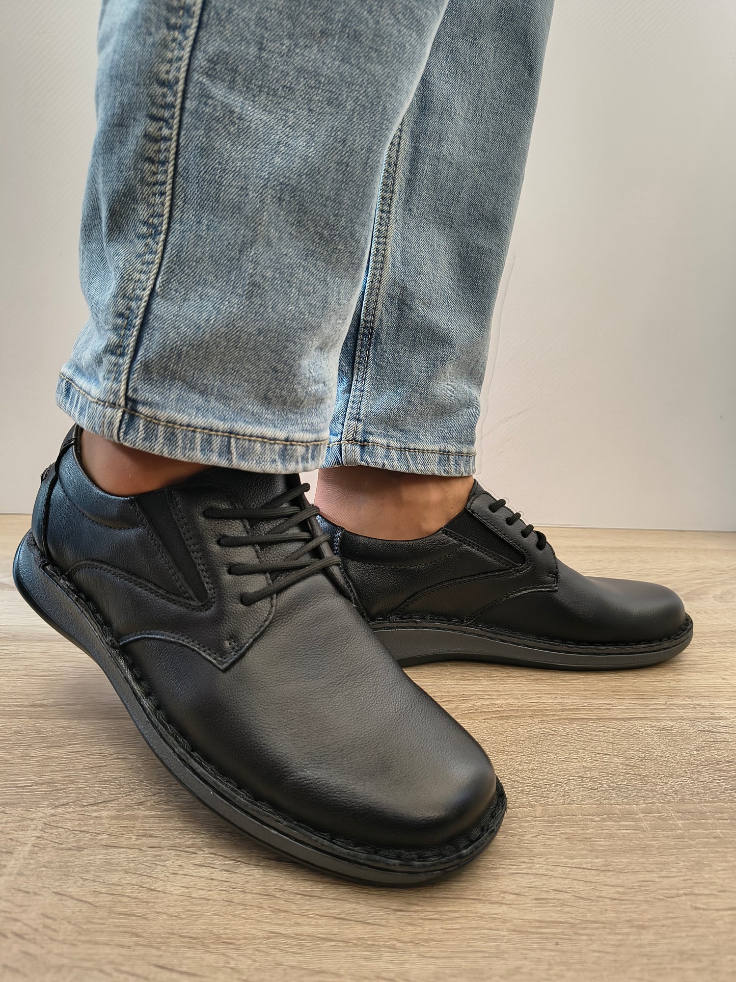 Pantofi Casual Bărbați Otter 80007A 01-N Negru - Piele Naturală