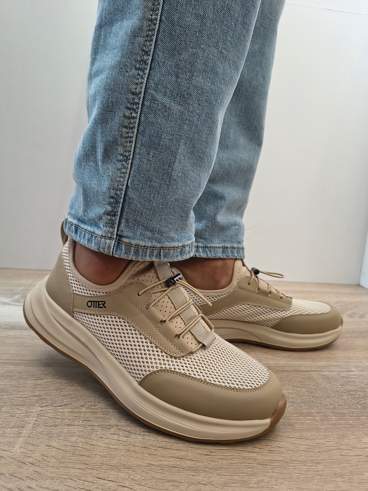 Pantofi Perforati Bărbați Otter 80018C 03-T Bej - Piele Naturală Nubuck
