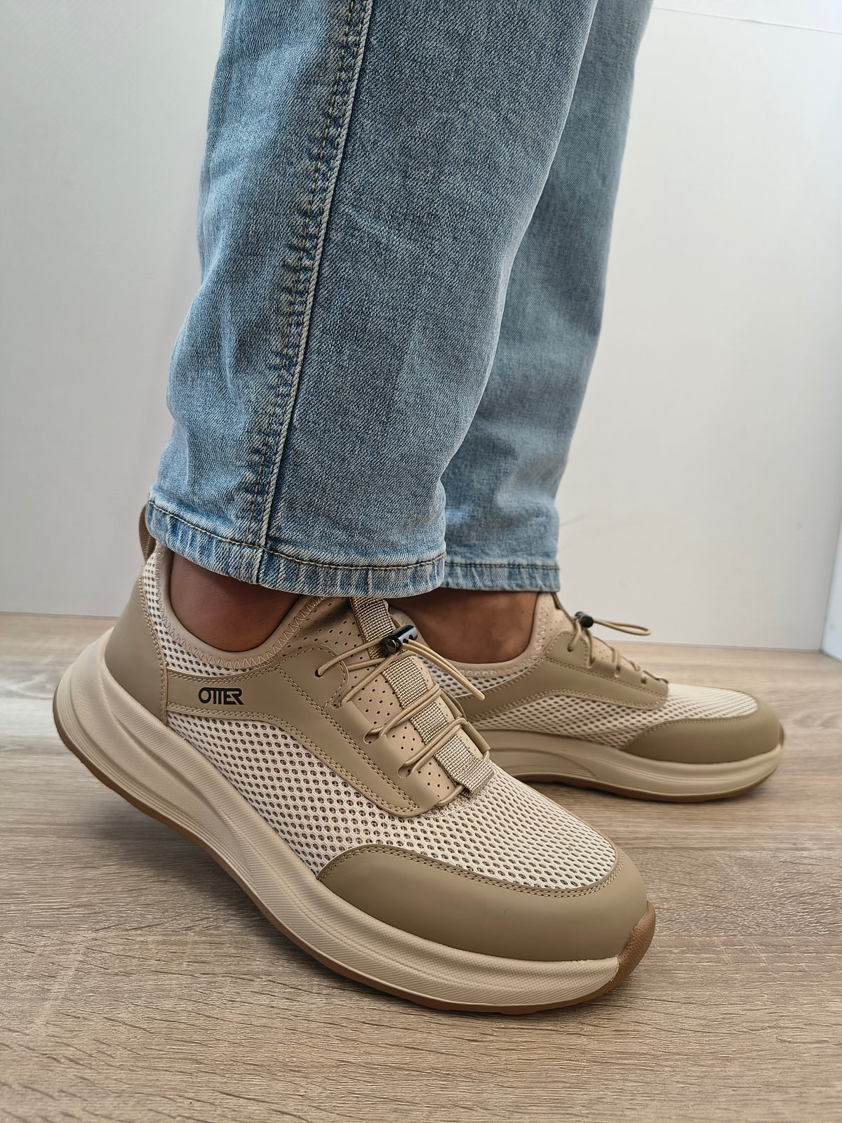 Pantofi Perforati Bărbați Otter 80018C 03-T Bej - Piele Naturală Nubuck - imagine 5