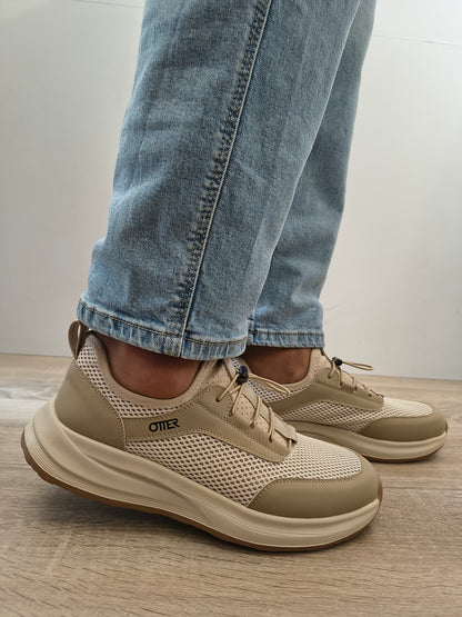 Pantofi Perforati Bărbați Otter 80018C 03-T Bej - Piele Naturală Nubuck