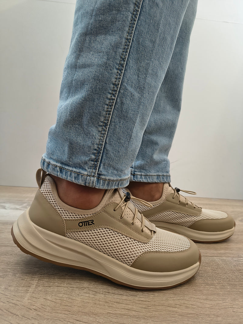 Pantofi Perforati Bărbați Otter 80018C 03-T Bej - Piele Naturală Nubuck - imagine 2