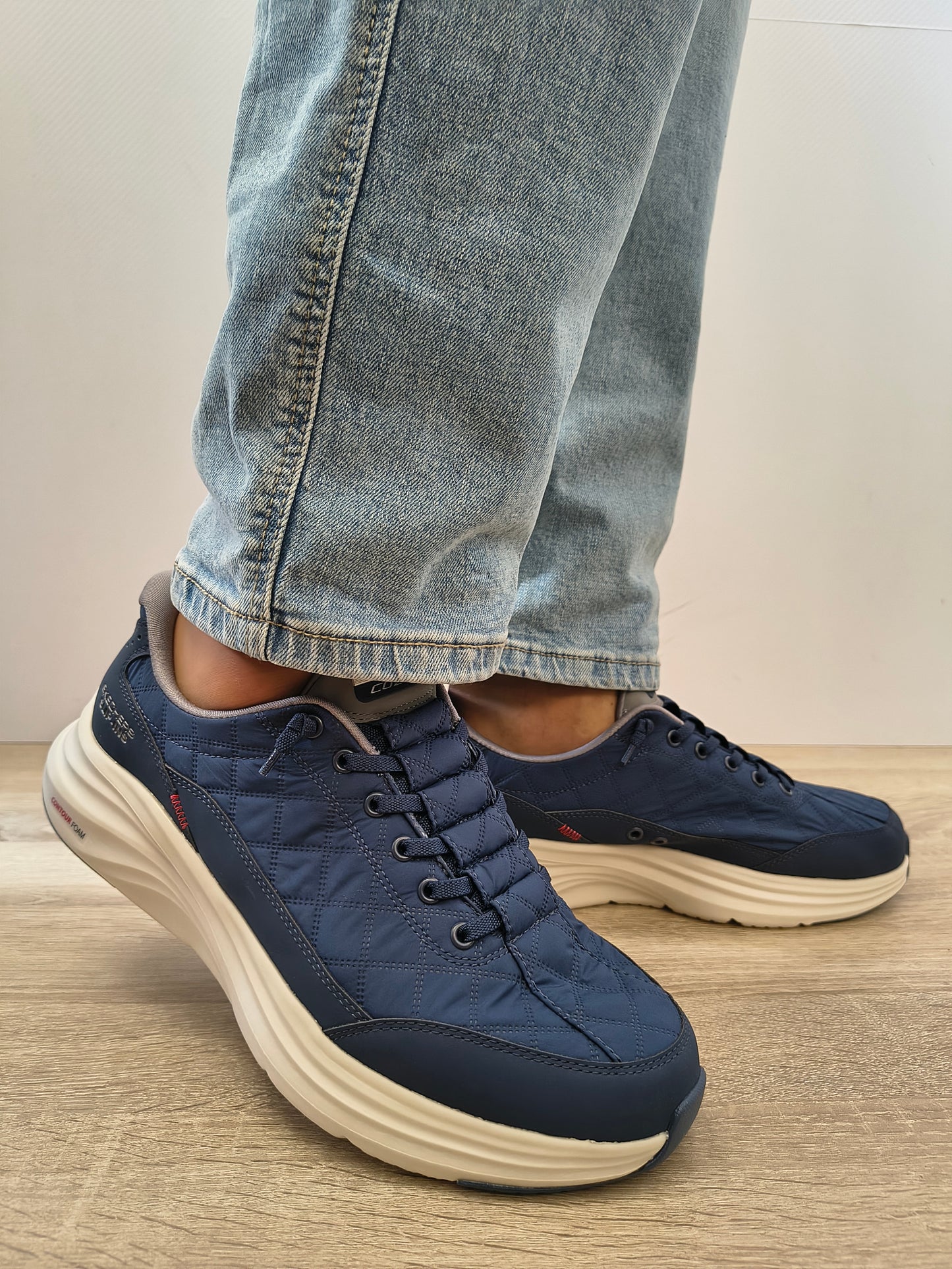 Pantofi Casual Bărbați Skechers 232619 Nvgy Navy - Textil + Piele Ecologică