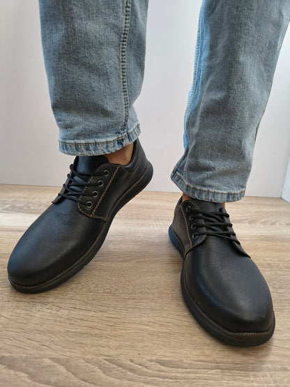 Pantofi Casual Bărbați Rieker 10424-00 Negru - Piele Naturală + Ecologică