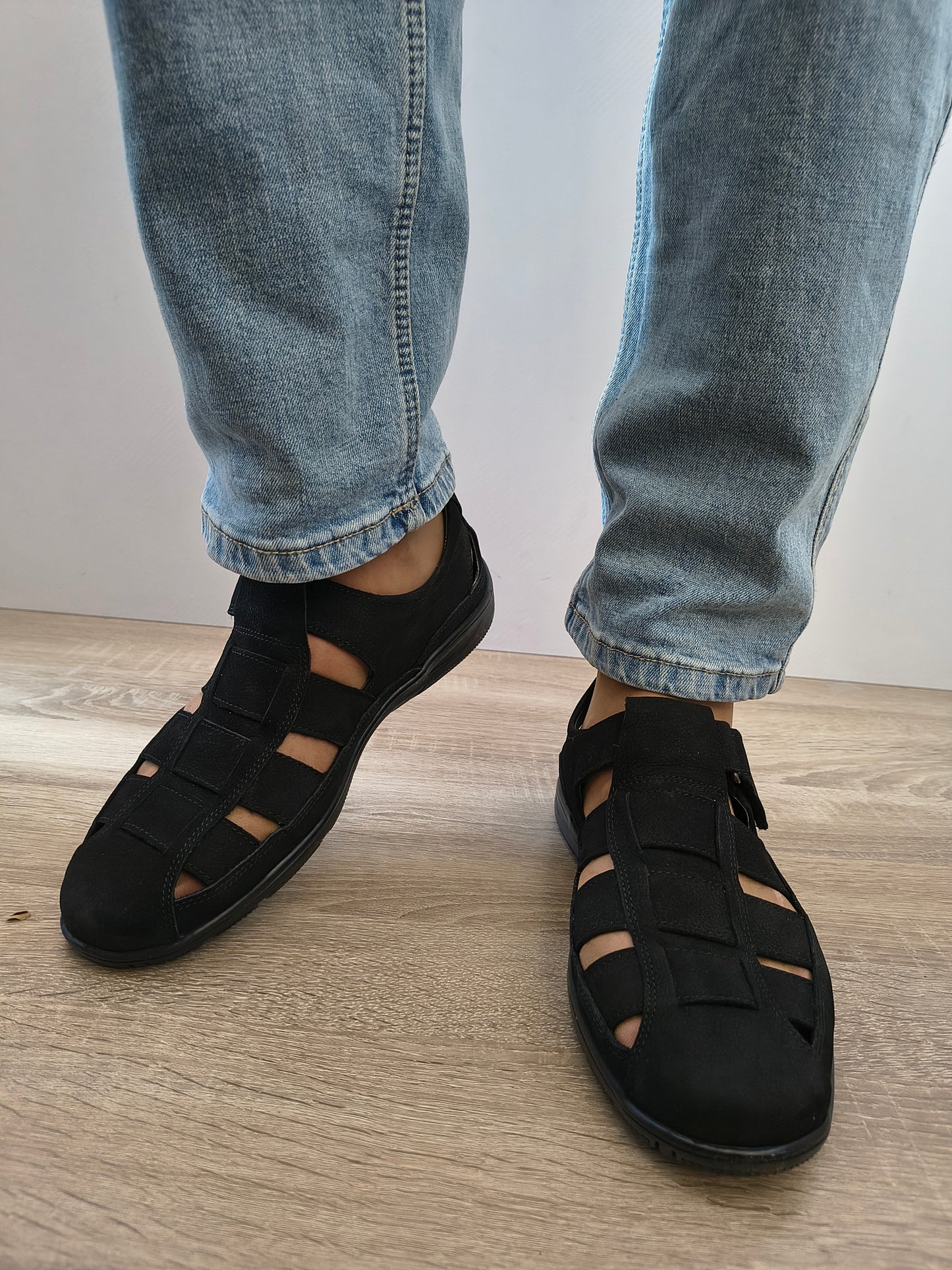 Pantofi Perforati Bărbați Otter OTA-18 01-2 Negru Nubuck - Piele Naturală Nubuck