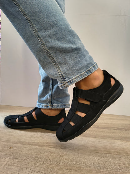 Pantofi Perforati Bărbați Otter OTA-18 01-2 Negru Nubuck - Piele Naturală Nubuck