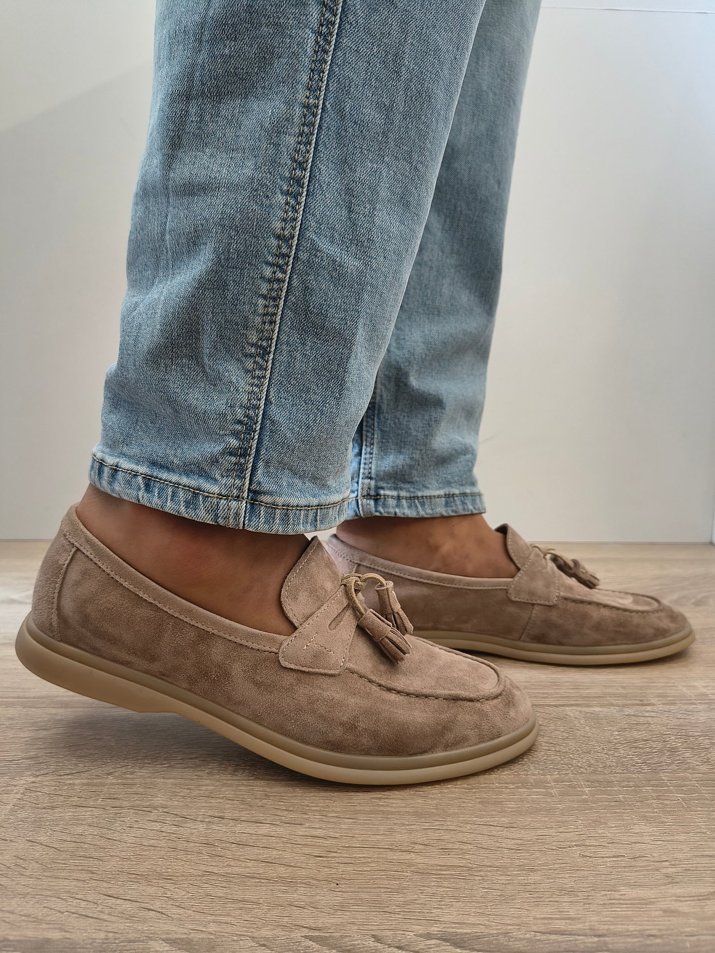 Pantofi Casual Bărbați Franco Gerardo 25891 Apricot Velur - Piele Naturală Întoarsă