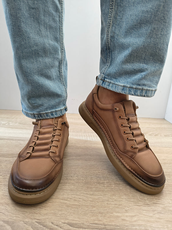 Pantofi Casual Bărbați Mels W27011 Maro - Piele Naturală - imagine 3