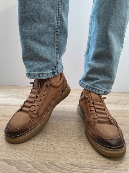 Pantofi Casual Bărbați Mels W27011 Maro - Piele Naturală