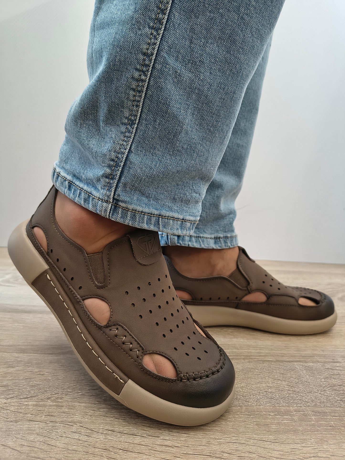 Pantofi Casual Bărbați Mels A93230 Khaki - Piele Naturală Nubuck