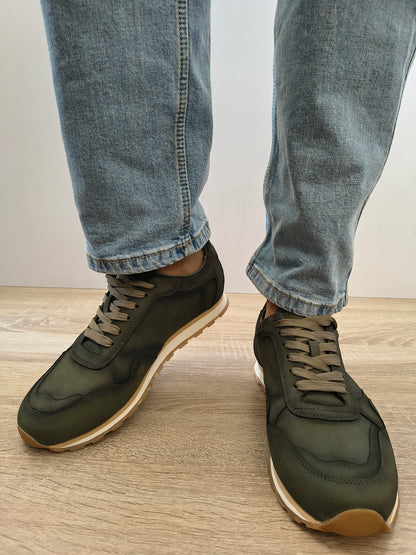 Pantofi Casual Bărbați Eldemas 3-1066-12 Verde - Piele Naturală Nubuck