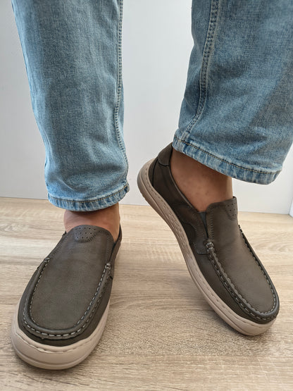 Pantofi Casual Bărbați Mels 85170 Grey - Piele Naturală Nubuck