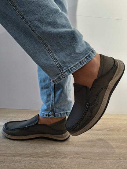 Pantofi Casual Bărbați Mels 85328 Grey - Piele Naturală