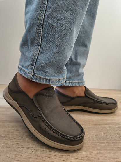 Pantofi Casual Bărbați Mels 85328 Grey - Piele Naturală