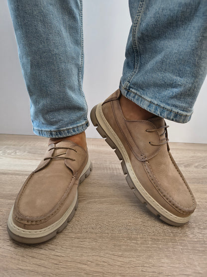 Pantofi Casual Bărbați Mels 8099 Bej - Piele Naturală