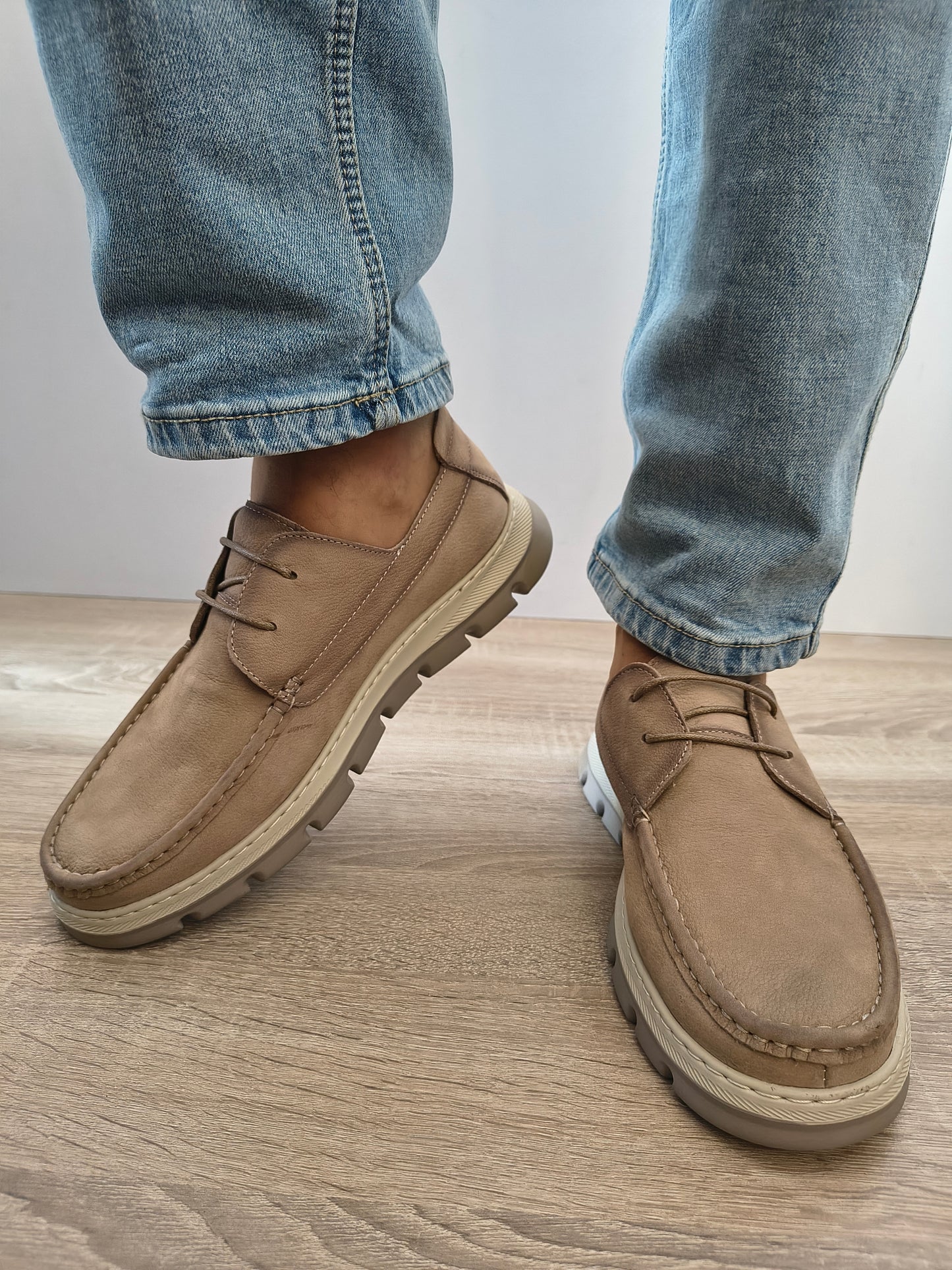 Pantofi Casual Bărbați Mels 8099 Bej - Piele Naturală