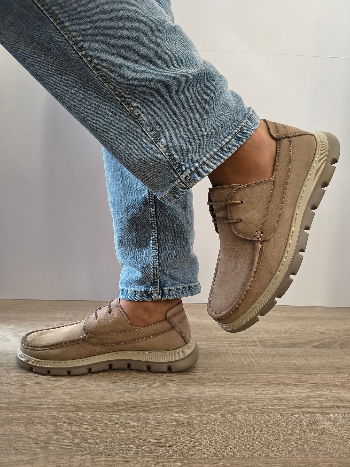 Pantofi Casual Bărbați Mels 8099 Bej - Piele Naturală
