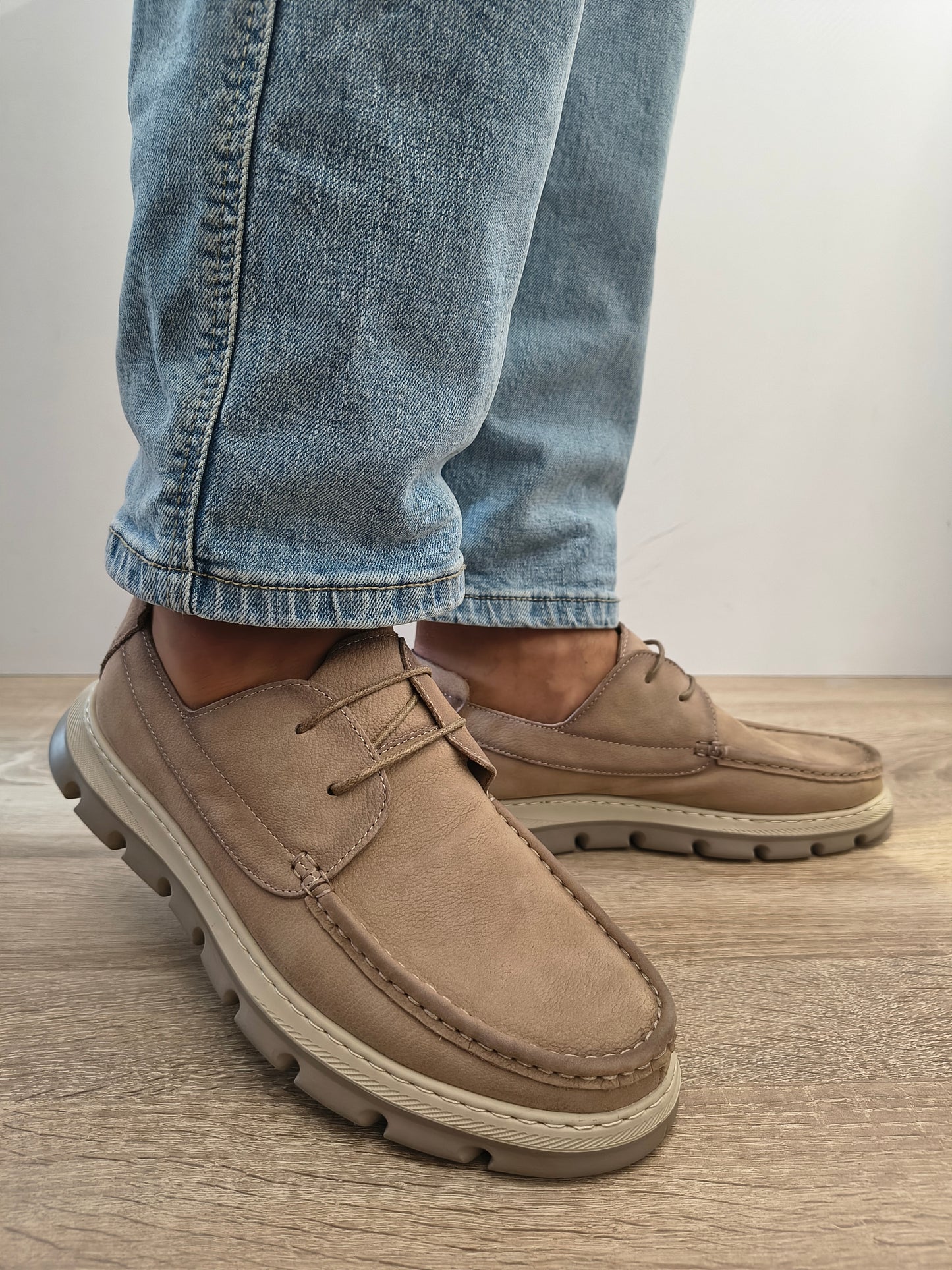 Pantofi Casual Bărbați Mels 8099 Bej - Piele Naturală