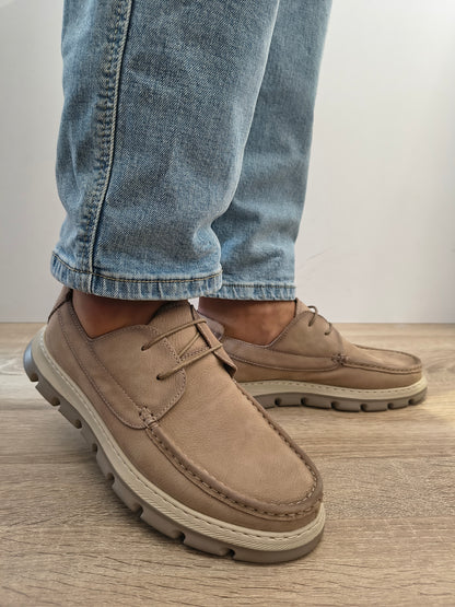 Pantofi Casual Bărbați Mels 8099 Bej - Piele Naturală
