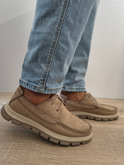 Pantofi Casual Bărbați Mels 8099 Bej - Piele Naturală