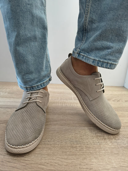 PANTOFI PERFORATI BARBATI OTTER OT1823 50-2 GREY NUBUCK